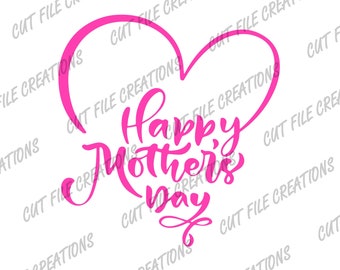 Happy Mothers Day SVG, archivo de corte para cricut y silueta, archivo de sublimación, SVG de varias capas, fondo transparente png