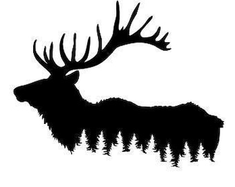 Elk silhouet SVG, gewei gesneden bestand (digitale download)