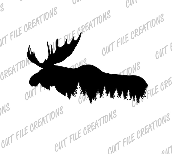 Moose Silhouette SVG, Antlers, Bull Moose, Hunter (Cut Files)
