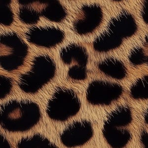 May include: Close-up of a brown and black leopard print fabric. The fabric has a soft, fuzzy texture.