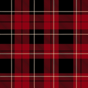 Puede incluir: Un patrón de cuadros rojo, negro y blanco. El patrón está formado por líneas finas y gruesas que crean un diseño a cuadros.