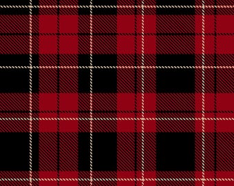 Red and Black Plaid Seamless Pattern, PNG Wallpaper (Digital File)