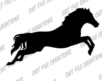 Horse Jumping Silhouette SVG (png, eps, dxf) Digital File