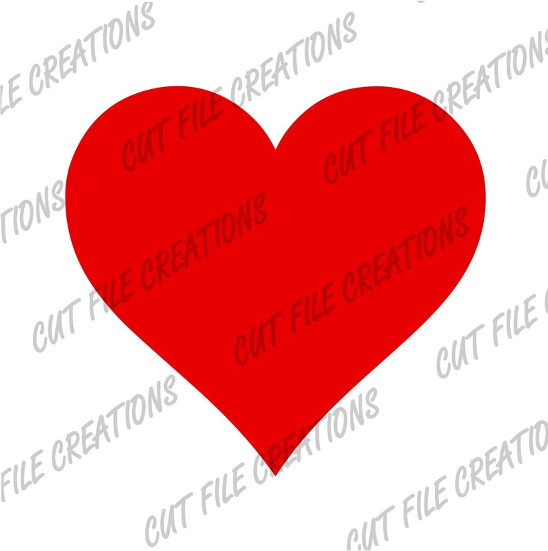 K&ouml;nnte beinhalten: Eine rote Herzform, ein h&auml;ufiges Symbol der Liebe, mit dem Text "CUT FILE CREATIONS", der sich um die R&auml;nder wiederholt.