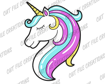 Unicorn Head SVG, Multi Layered Cut File (Digital Download)