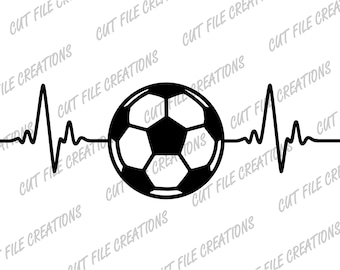 Fußball-Lebenslinie SVG, Futbol EKG Cut Files (Digitaler Download)
