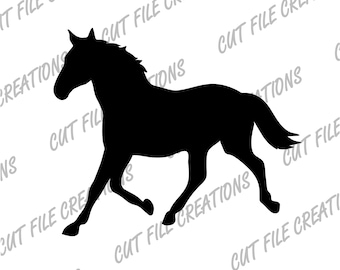 Pferd Silhouette SVG, Pferd PNG, Svg Dateien für Cricut, Silhouette, Glowforge, Sublimation Digitale Datei, Sofort Download, Trotting Horse