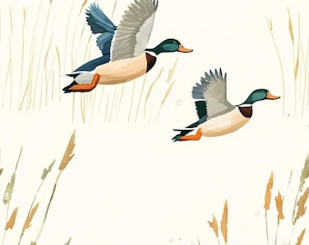 Duck Hunting Seamless Pattern, Sublimation PNG (Digital Paper)