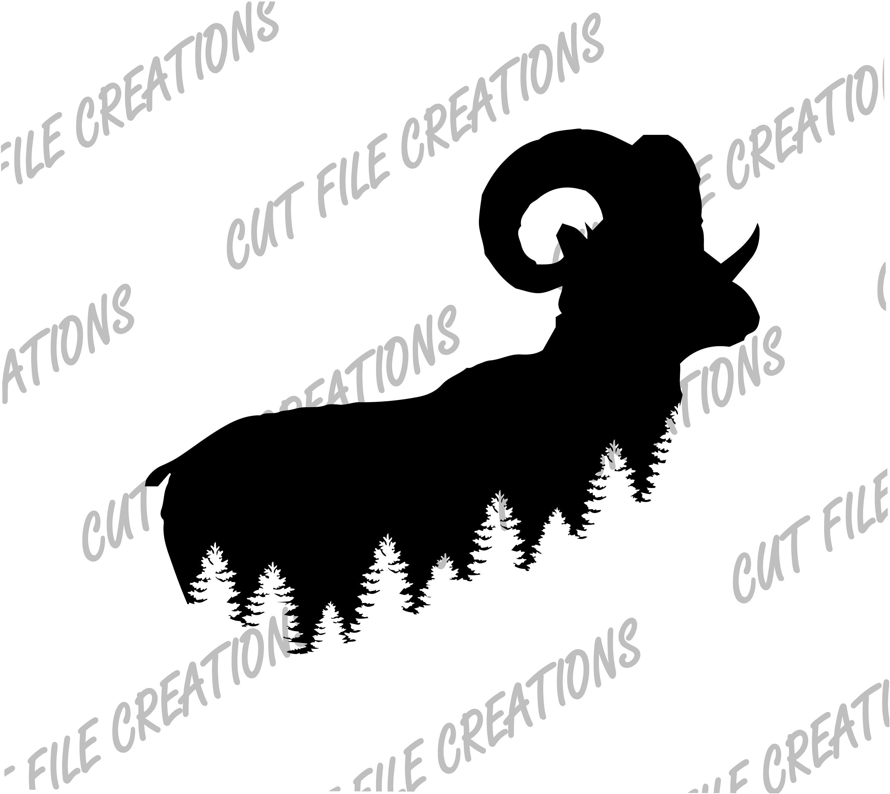 Big Horn Sheep SVG Rocky Mountain Bighorn Sheep SVG Cut Etsy