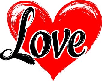 Red Love Heart (svg, png, eps, dxf, pdf)