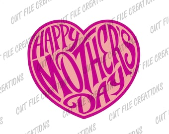 Corazón SVG para el Día de la Madre, archivo de corte para Cricut y Silhouette