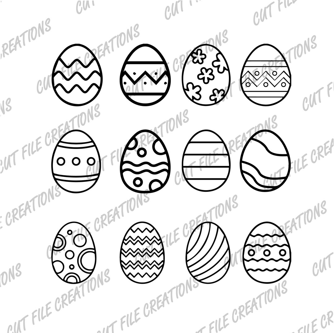 Easter Egg SVG Bundle, Cut File for Cricut, Silhouette, Easter Svg ...