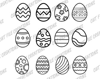 Easter Egg SVG Bundle, Archivo de corte para Cricut, Silhouette, Easter svg, Easter egg design svg, descarga de sublimación, fondo transparente PNG