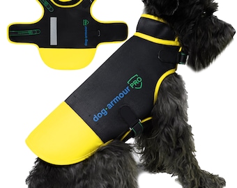 New anti-bite and anti-penetration protection vest for your dog. Raincoat. Reflective. Yellow