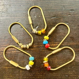 Brass Carabiner Clip with Beaded Detail – Add-On or Extra for Bag Charms & Keychains