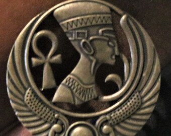 Brass Nefertiti earrings