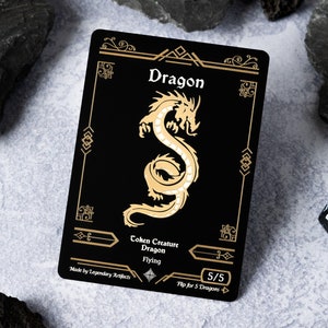 Stainless Steel Dragon Token — MTG Tokens for MTG Commander — mtg Custom Proxy, mtg Counter, mtg Alters