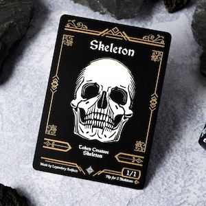 Stainless Steel Skeleton Token for Magic the Gathering