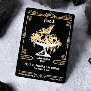 Ficha de comida de acero inoxidable: fichas MTG para MTG Commander: proxy personalizado de MTG, contador de MTG, alteradores de MTG