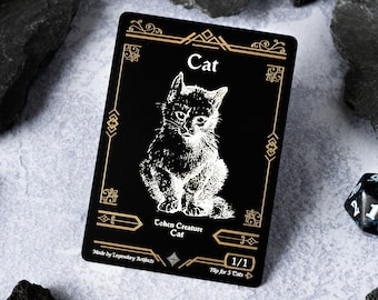 Stainless Steel Cat Token for Magic the Gathering TCG