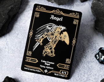 Engraved Steel Angel Token, Double Sided — MTG Tokens, MTG Alters, MTG Commander, mtg Counter