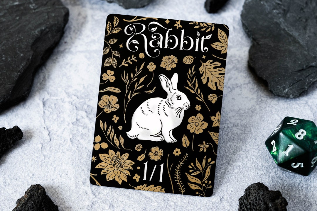Fire Rabbit Card Stainless Steel Rabbit Token for Magic the Gathering TCG - Etsy