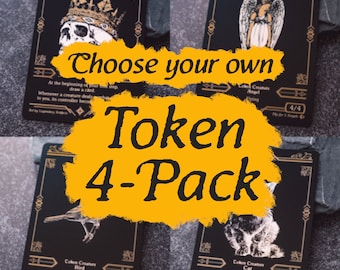 Choose your own Engraved Steel Token 4-Pack Bundle— MTG Tokens, MTG Alters, MTG Commander