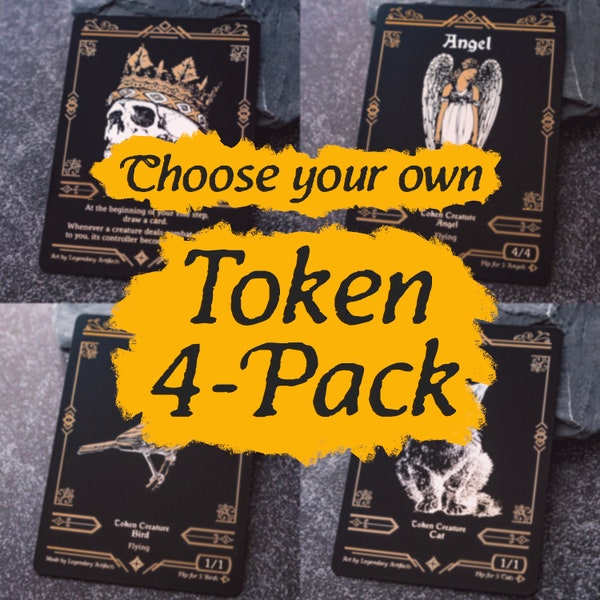 Choose your own Engraved Steel Token 4-Pack Bundle— MTG Tokens, MTG Alters, MTG Commander