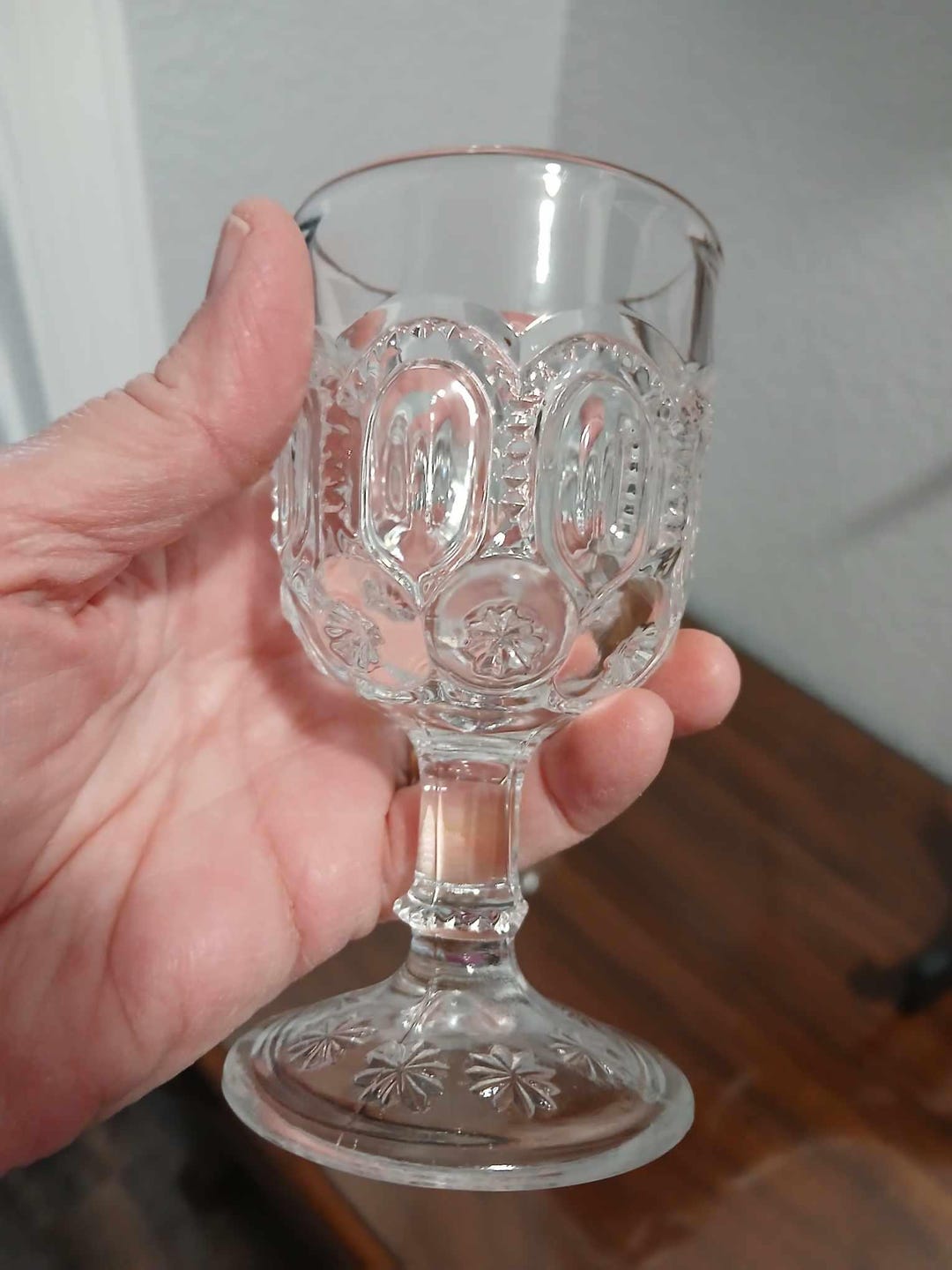 Vintage 1960s L.E. Moon & Stars Small Goblets/wine Glasses Clear