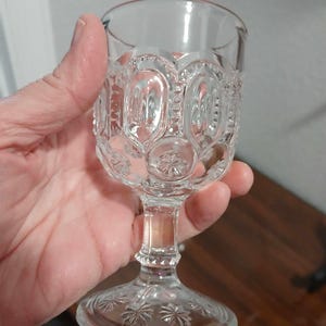 Vintage 1960s L.E. Moon & Stars Small Goblets/wine Glasses Clear
