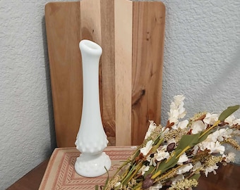 Vintage Mid Century Fenton Hobnail Milk Glass Vase pre 1970&#39;s, No Fenton Mark, Mother&#39;s Day