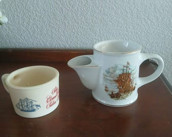 Vintage Mid Century Shaving Mugs, Royal London Gentlemen's Shaving Mug or Old Spice Shaving Mug, Nautical, Ships