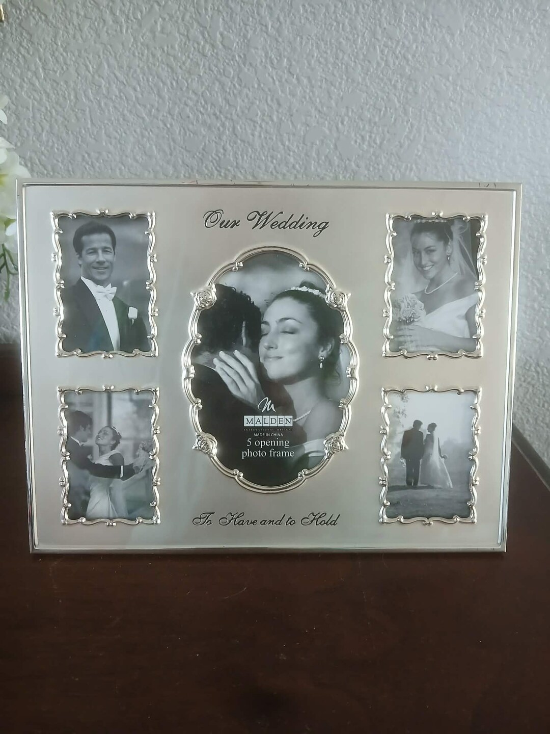 Malden Silver Toned Wedding Photo Frame, Five Cutouts, READ Description ...