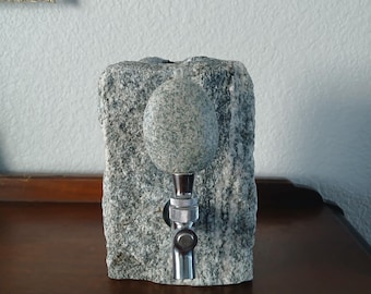 Natural Granite Curbing Wine/Liquor/Drink Dispenser with a Stainless-Steel Lever, Made in Maine, Barware, Drink Ware, Party