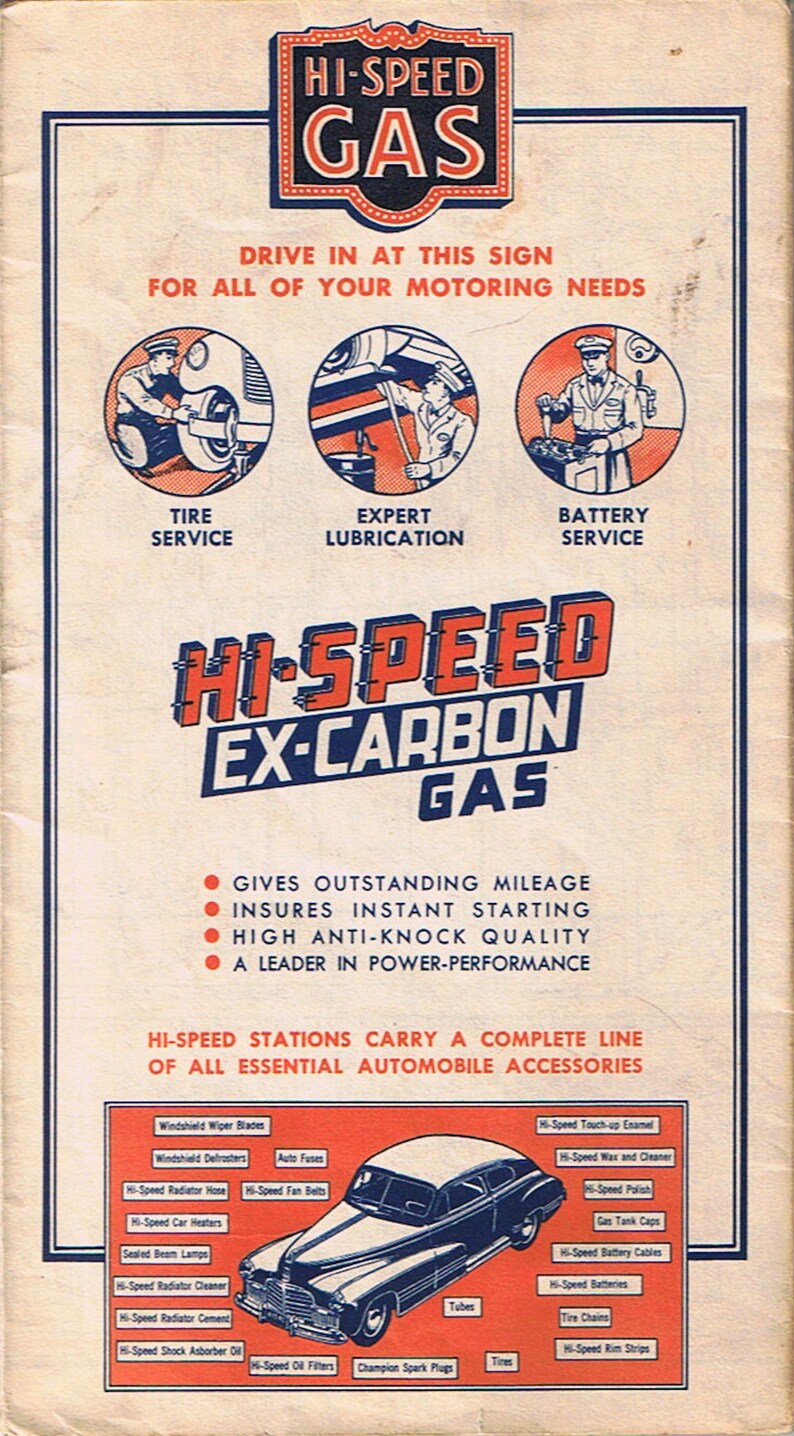 Hi speed Gas Road Map 1948 Ohio - Il 794xN.7052122789 S333 