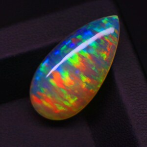 Natürlicher äthiopischer Opal-Cabochon, 17,90 ct, riesiger, mehrfarbiger Birnenschliff, loser Edelstein, 28 x 14 x 9 mm
