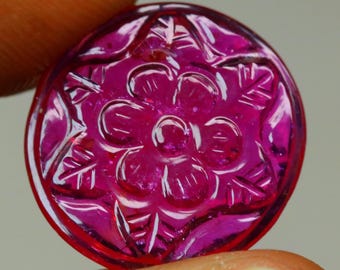 7,40 kt natuurlijk robijnsnijwerk: natuurlijke ovaal gesneden robijnrode edelsteenbedel (15 x 3 mm)