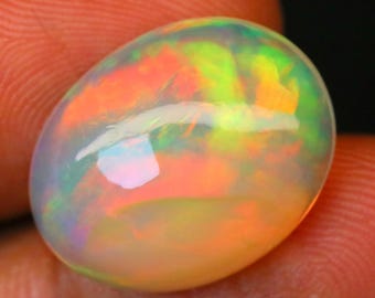 Cabujón de ópalo etíope natural, ópalo Welo ovalado de 15,40 ct, 20x16x9 MM