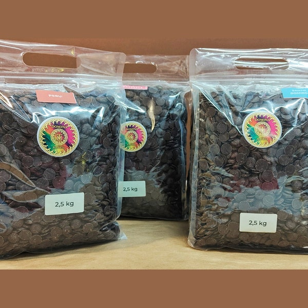 2.5kg (5.5lbs) Großpackung | KAKAO Masse Schokoladenbutter Nibs Pulver - Single Origin | "Ekuador, Madagaskar - ""Venezuela - Santo Domingo - Peru"""