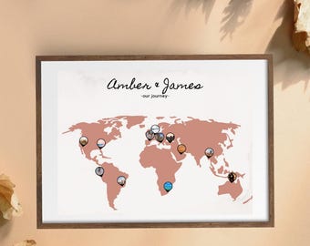 Customizable Couples Travel Map
