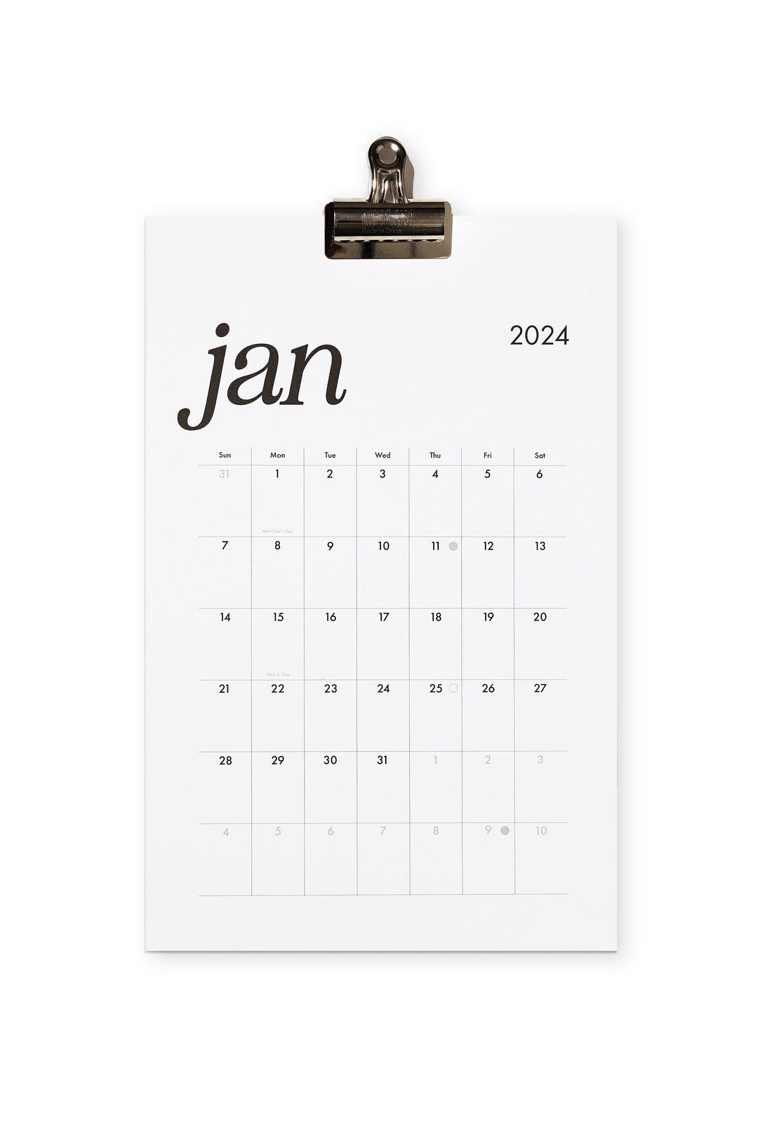 12MONTH WALL CALENDAR jan 2024 Dec 2024 Etsy