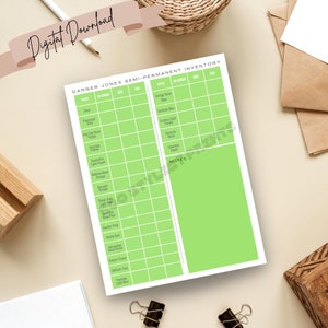 Danger Jones Demi Permanent Color Inventory for Hairstylists Salon Spreadsheet Printable Template Dgital download