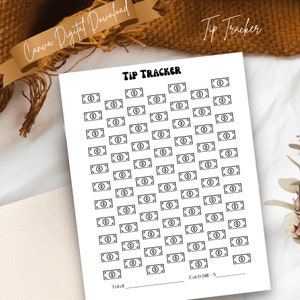 Salon Tip Tracker Spreadsheet, Finance Pages, Color in budget chart, Salon Spreadsheets, Digital download