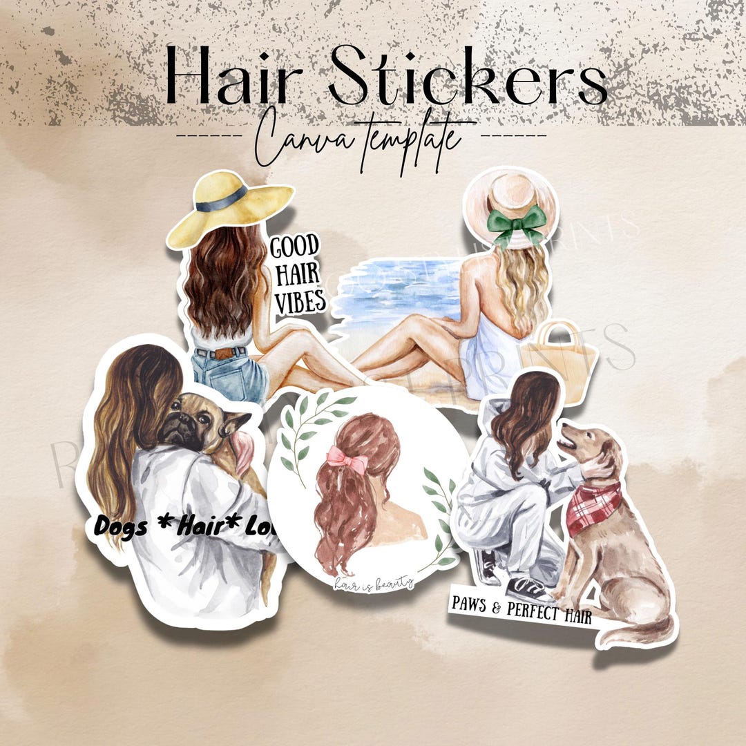 Waterproof Hairstylist Sticker Pack of 5 Cosmetology Car Decals for Dog ...