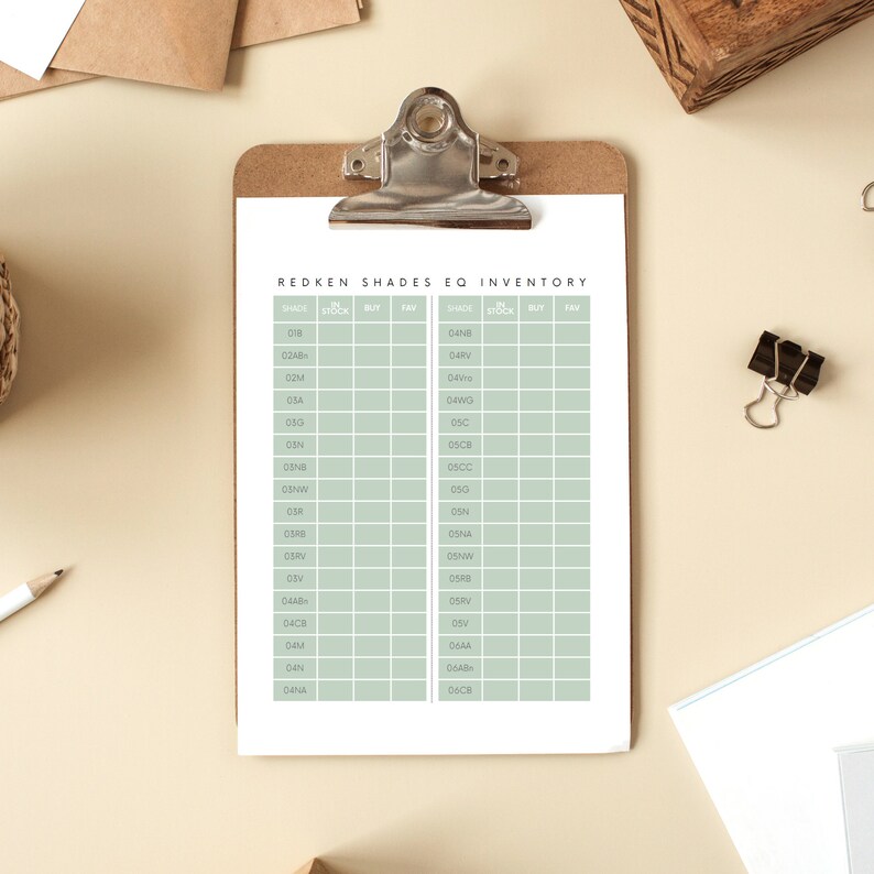 Shades EQ Inventory List Redken Shades EQ Color Inventory Etsy