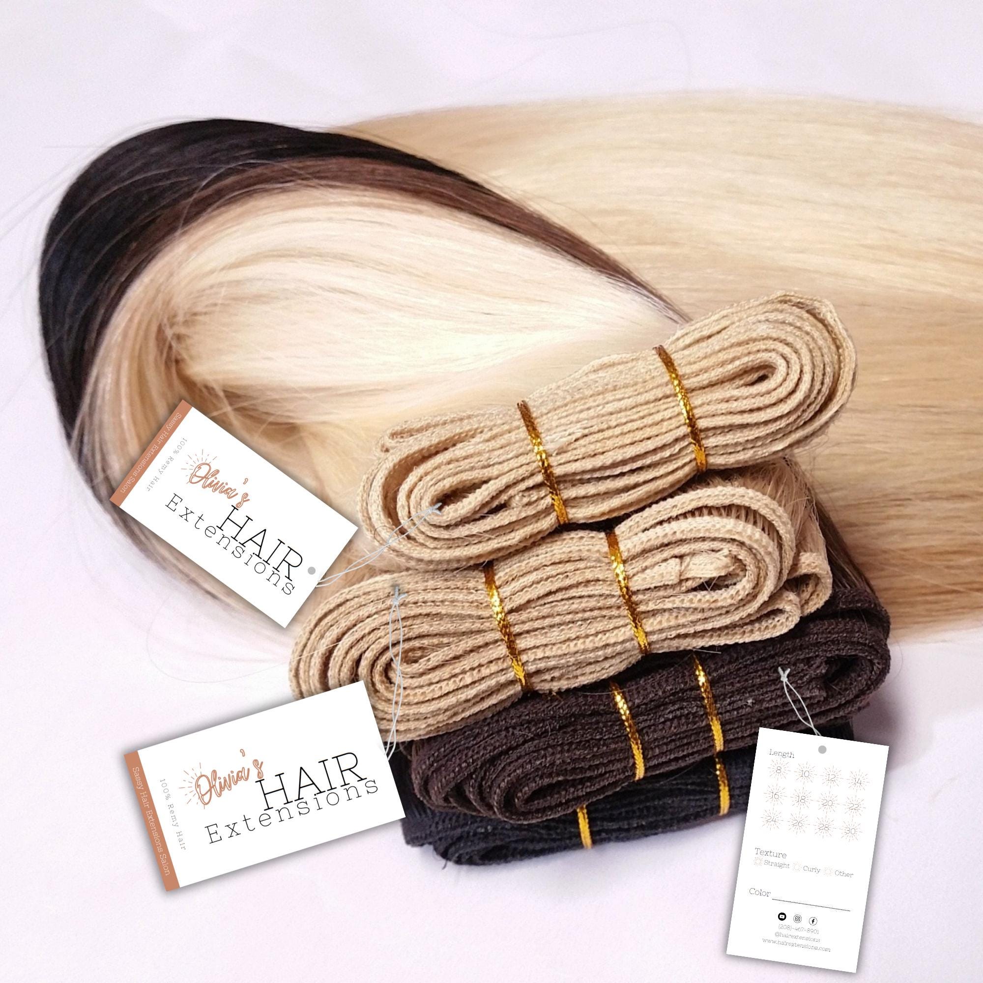 Salon Branding Kit: Printable Hair Extension Packaging Templates & Tags ...