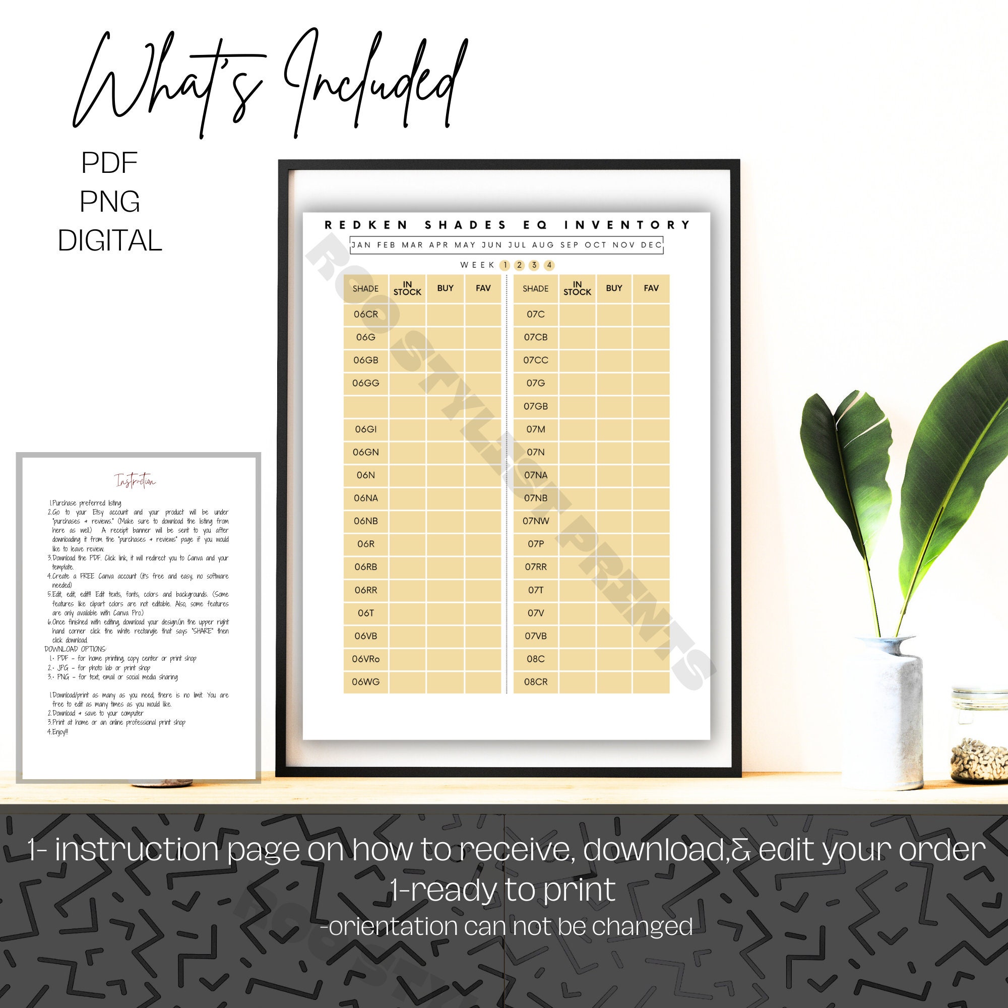 Eq Inventory Shades EQ Inventory List Template: Salon Hair Color Stock (digital ...