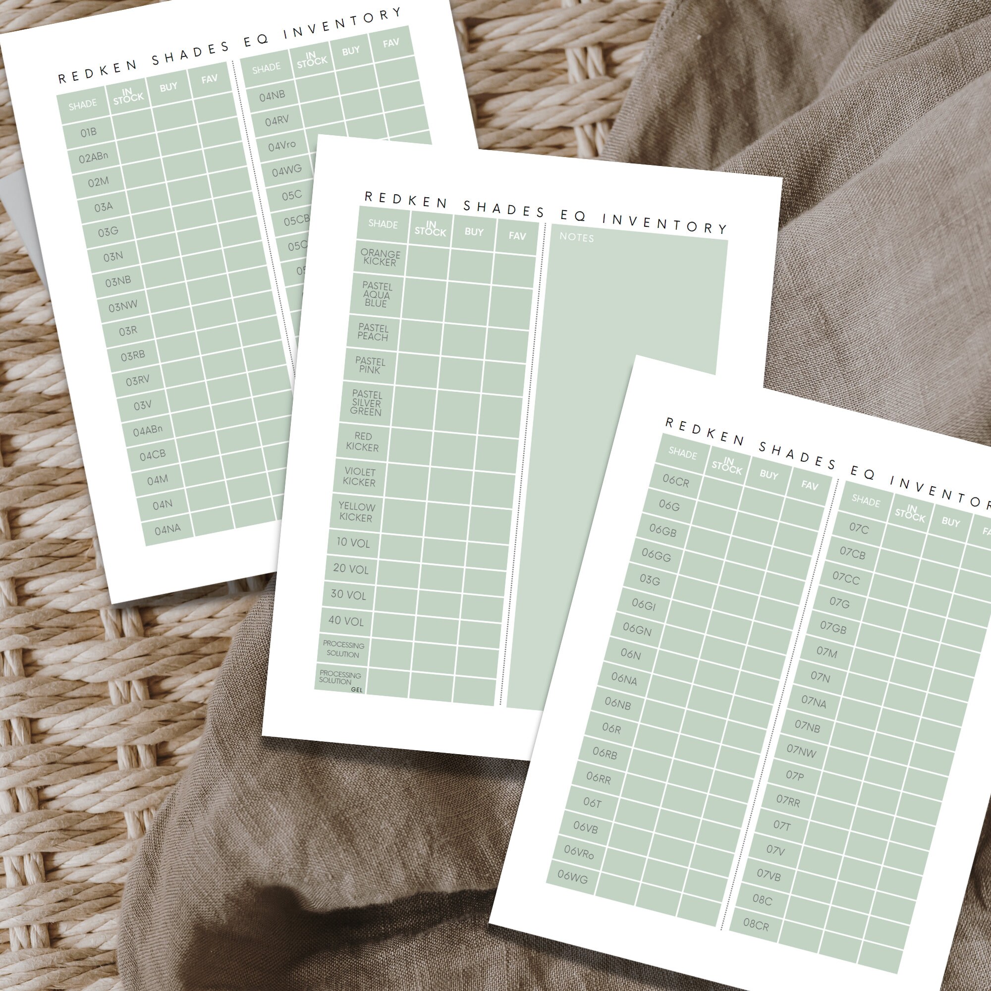 Shades EQ Inventory List Redken Shades EQ Color Inventory Etsy