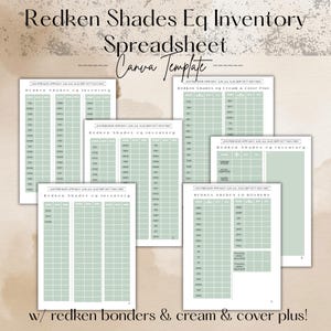 Lista de inventario de Shades EQ para Redken Shades EQ, hoja de cálculo de inventario de color digital o imprimible, plantilla de seguimiento de inventario