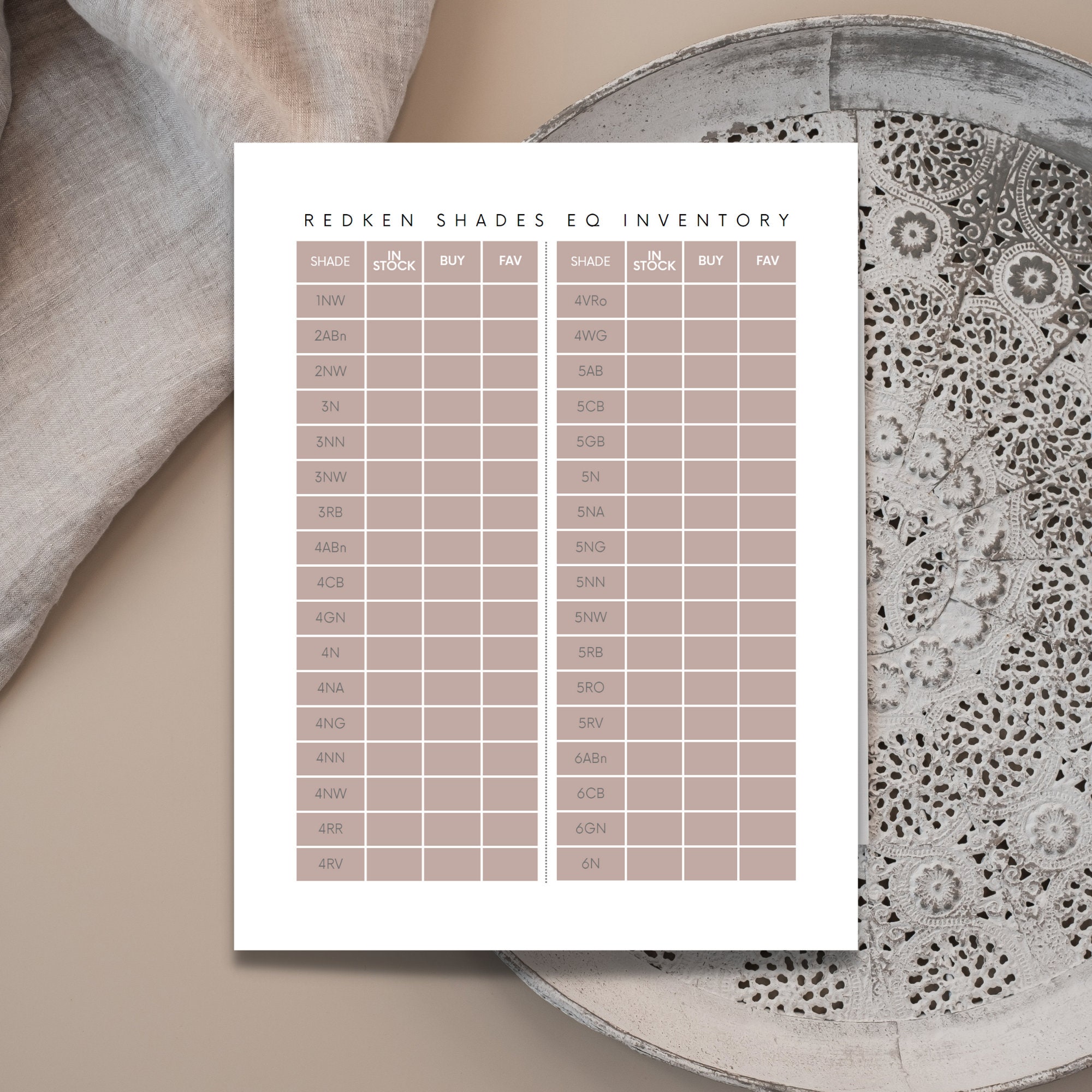 Redken Color Gels Inventory List, Salon Color Inventory Etsy